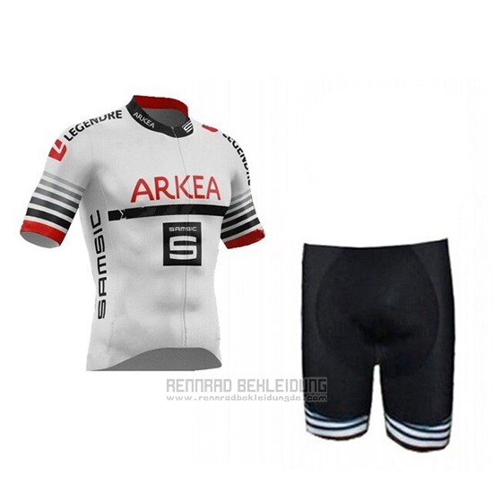 2019 Fahrradbekleidung Arkea Samsic Wei Rot Trikot Kurzarm und Tragerhose - zum Schließen ins Bild klicken